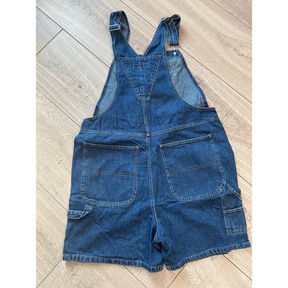 Cherokee Denim Overall Shorts with Embroidered Flowers – Size L - Picture 5 of 5